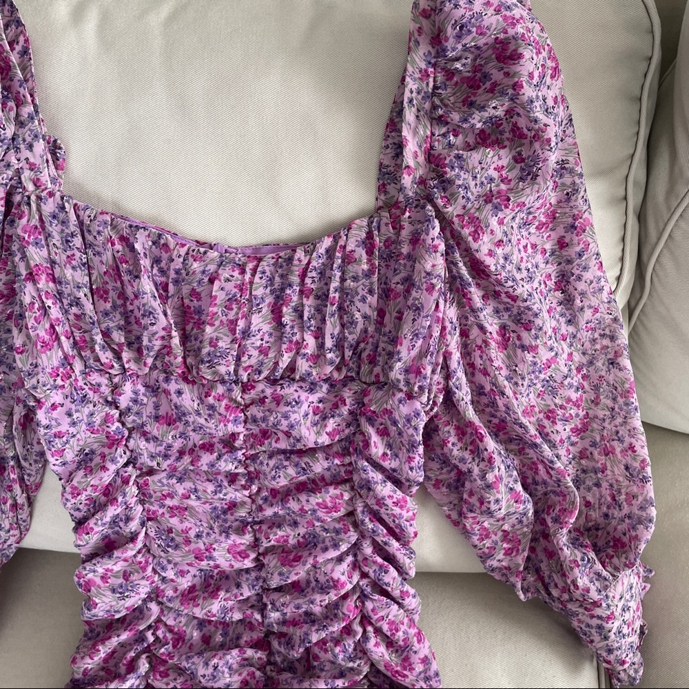 Zara printed draped short bodycon dress M - Picture 11 of 11
